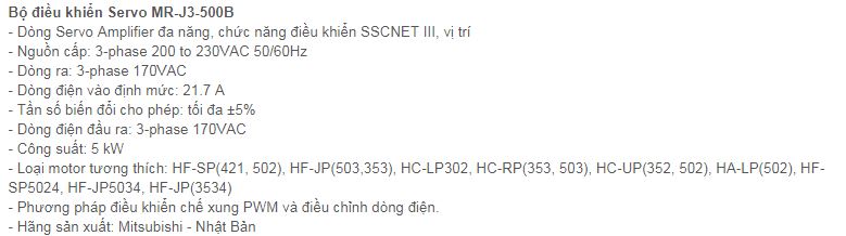 SERVO MITSUBISHI DÒNG MR-J3-500B